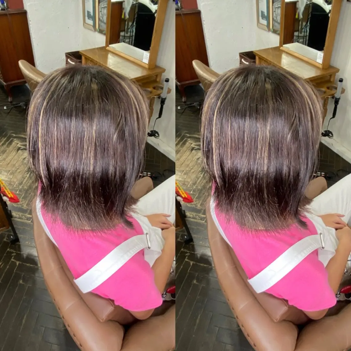 ショート カラー ハイライトカラー ハイライト ヘアカラー トリートメント 💎ハイトーン/艶 カラー モエカ💎のヘアスタイル
