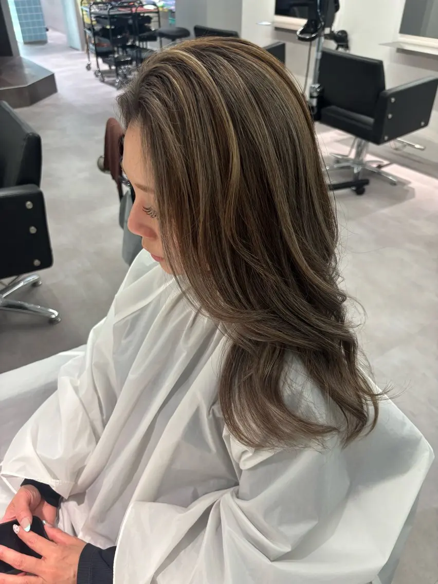 ロング カラー ハイライトカラー ハイライト ヘアカラー 松井那津子 /ハイライトブリーチのヘアスタイル