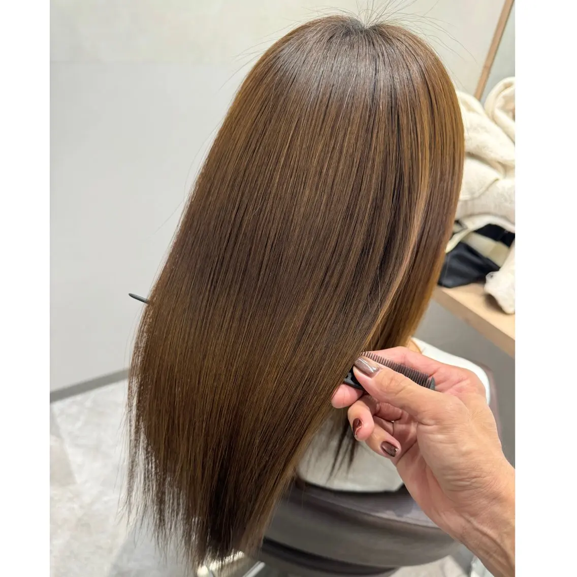 セミロング くせ毛 髪質改善 トリートメント カット トリートメント 森 隆秀/韓国ヘアのヘアスタイル
