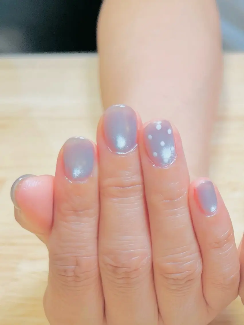 ネイル 水色 マグネットネイル ハンドネイル Hum nail roomのネイルデザイン