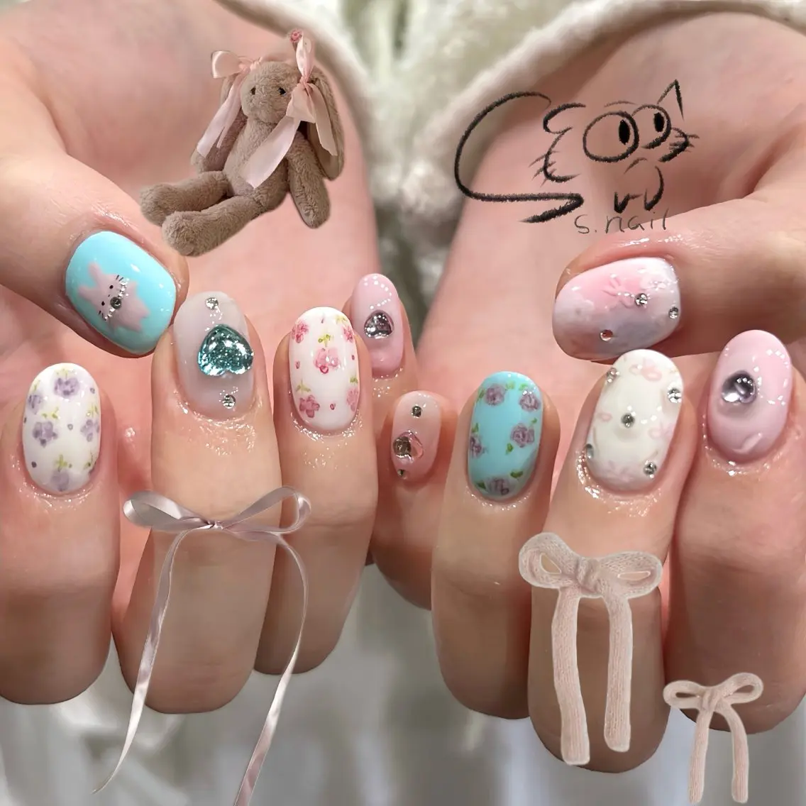 ネイル アートネイル チークネイル フレンチネイル グラデーション マグネットネイル S.nail _のネイルデザイン