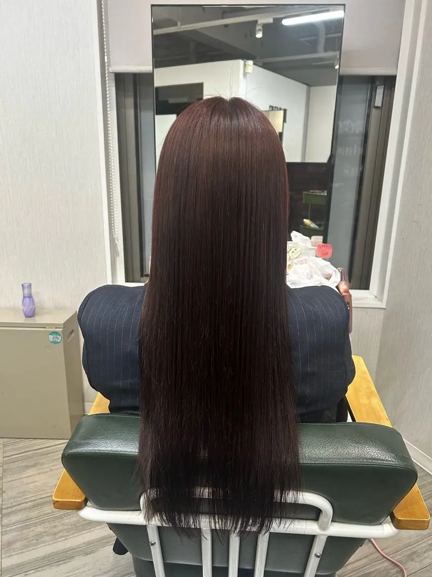 ロング カラー ブラウンカラー ピンクカラー ピンクブラウン 林 悠希のヘアスタイル