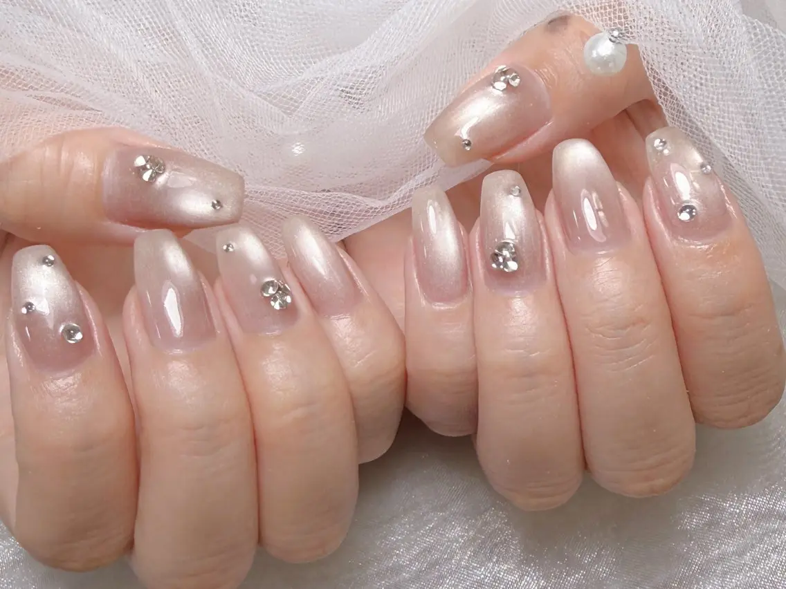 メンズ ネイル メンズ韓国風 オーロラネイル チークネイル 長さ出し フレンチネイル ハンドネイル ハンドケア NEW NAIL 池袋のネイルデザイン