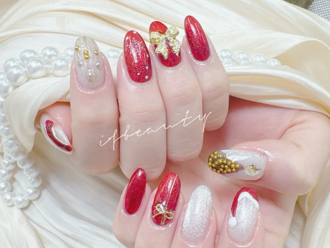 ネイル アートネイル グラデーション 氷ネイル・うるうるネイル キラキラネイル 韓国ネイル ハンドネイル 💓mi.o Nail上野店のネイルデザイン