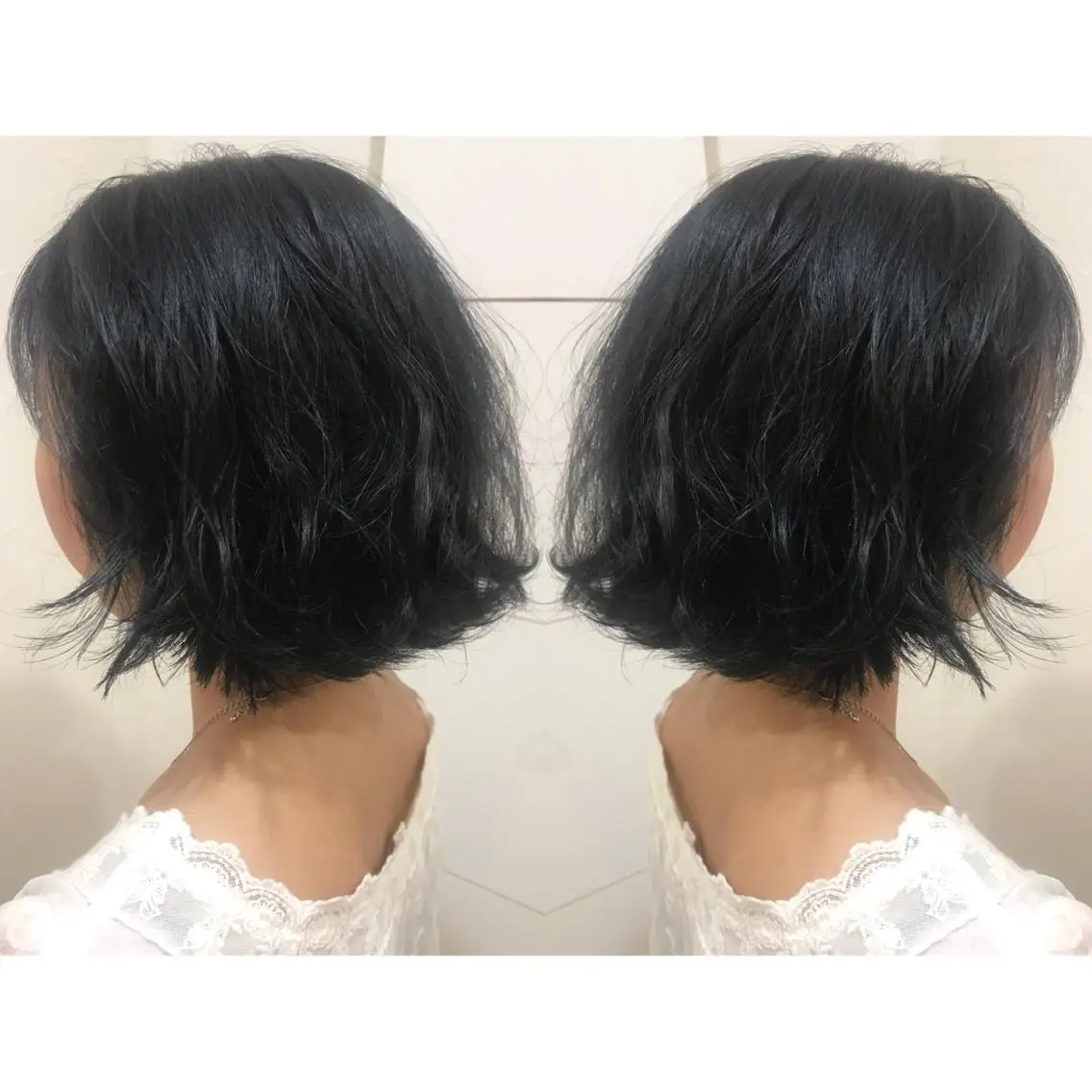 ショート カラー ヘアアレンジ ブルーカラー 蔵前🫧韓国風レイヤ ーカット🫧KAHOのヘアスタイル