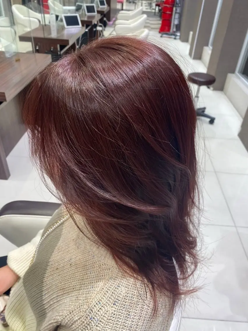 ミディアム カラー ヘアカラー トリートメント ヘッドスパ おおい まほのヘアスタイル