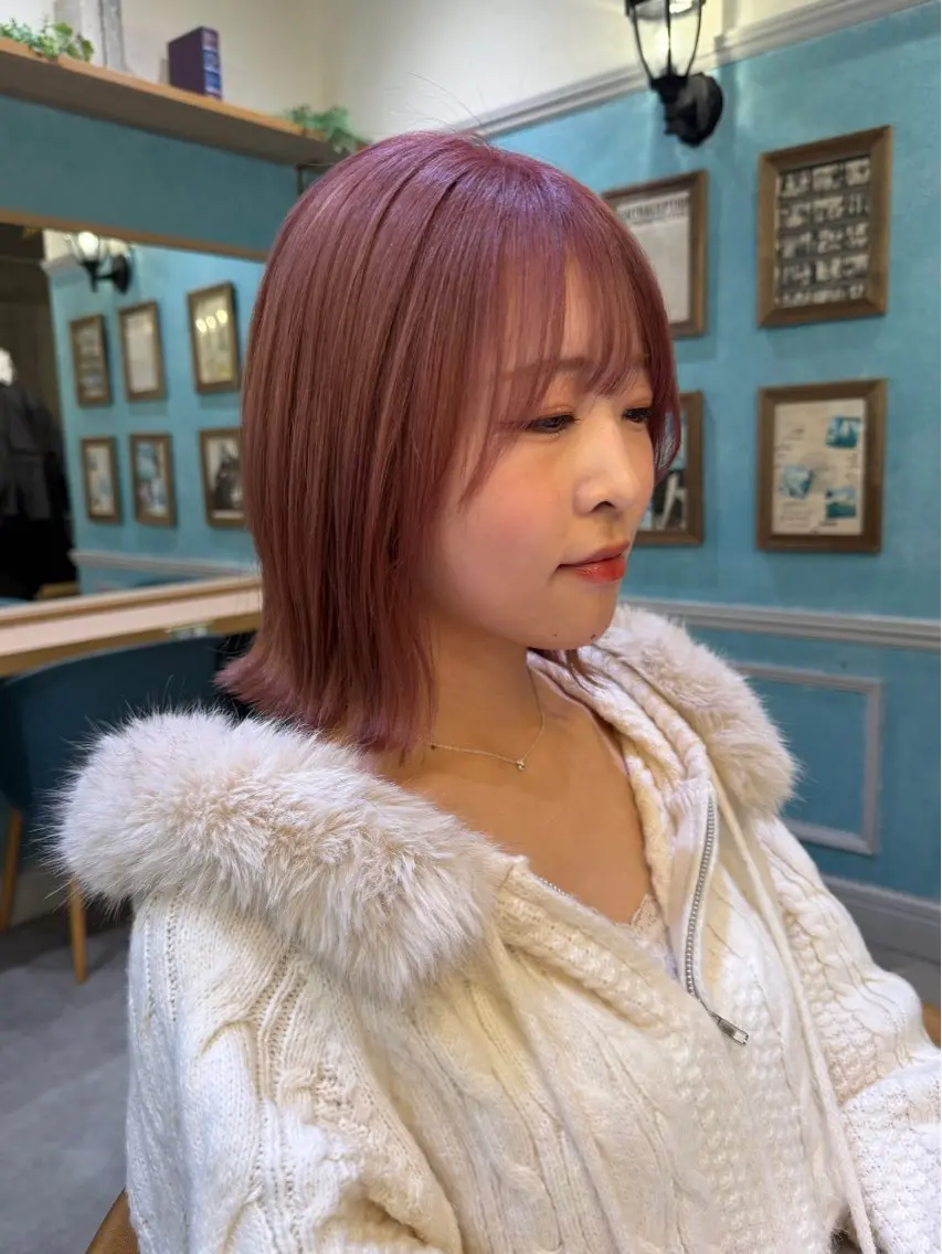 ショート カラー カット ヘアカラー トリートメント ♥️ブリーチなしW/ カラー/優希/大宮のヘアスタイル