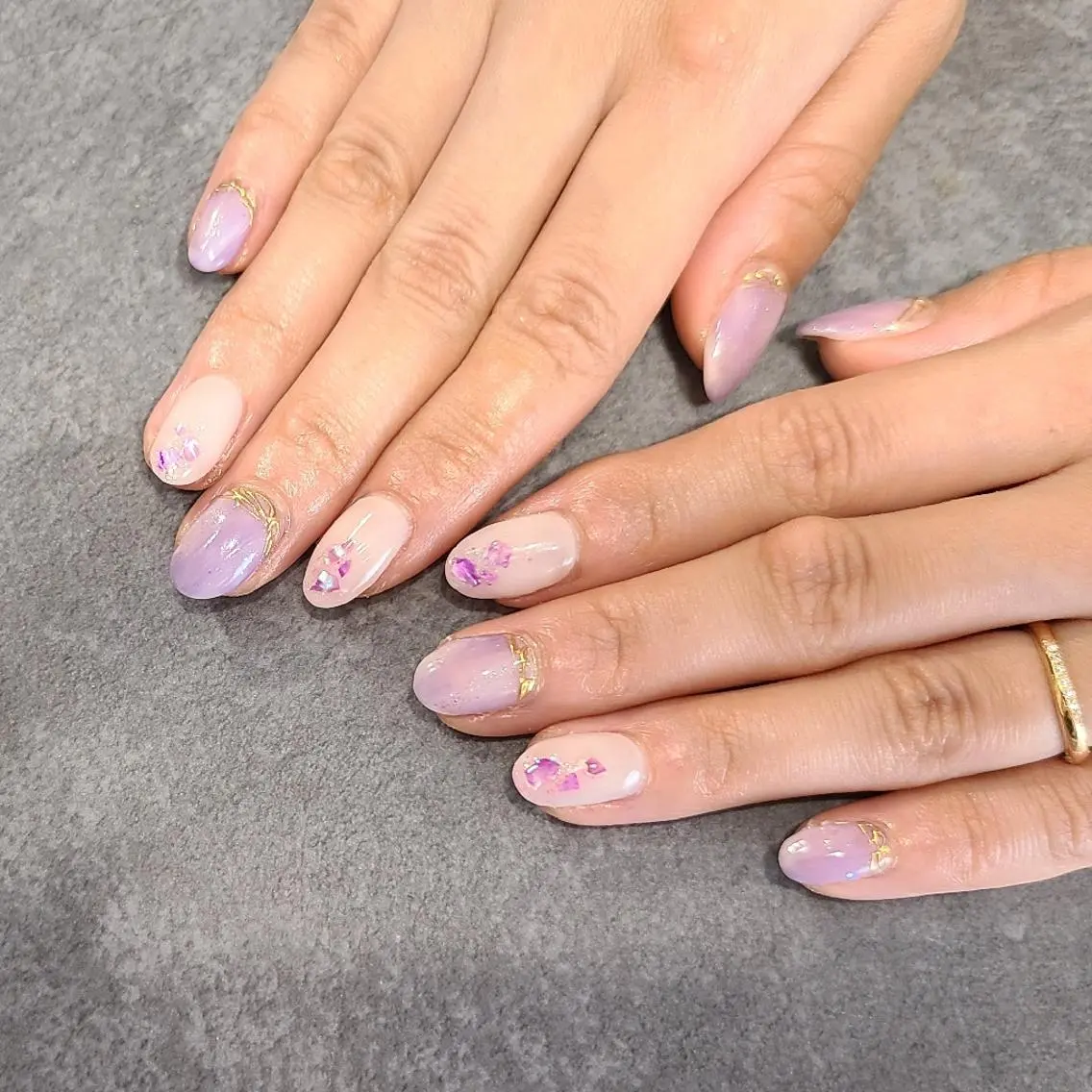 ネイル ミラーネイル ニュアンスネイル ハンドネイル NOGUCHI  KANAのネイルデザイン