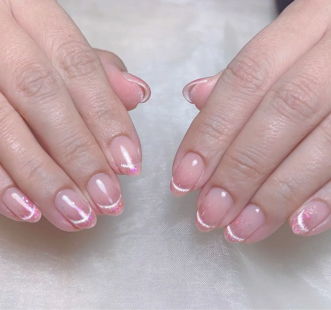 メンズ ネイル メンズ韓国風 アートネイル オーロラネイル ガーリー キラキラネイル ハンドネイル Nail salon 木にいるのネイルデザイン