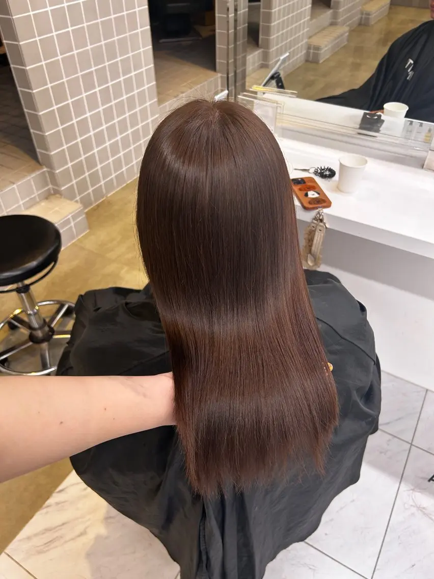 カラー パーマ ヘアアレンジ メンズ カット ヘアカラー トリートメント ヘッドスパ ヘアセット 🥯縮毛/レイヤー/ ベージュヘア🥯のヘアスタイル