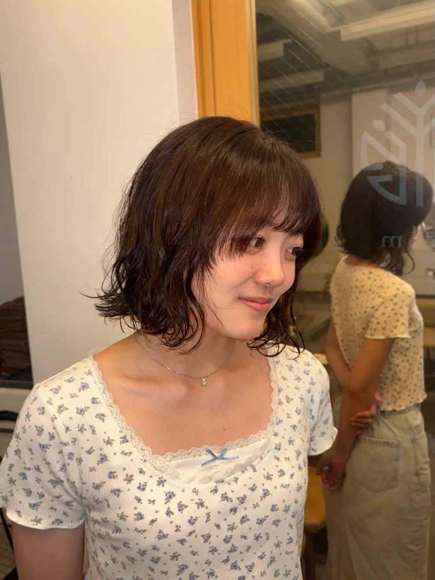 ミディアム カラー パーマ yelm府中 ユリのヘアスタイル