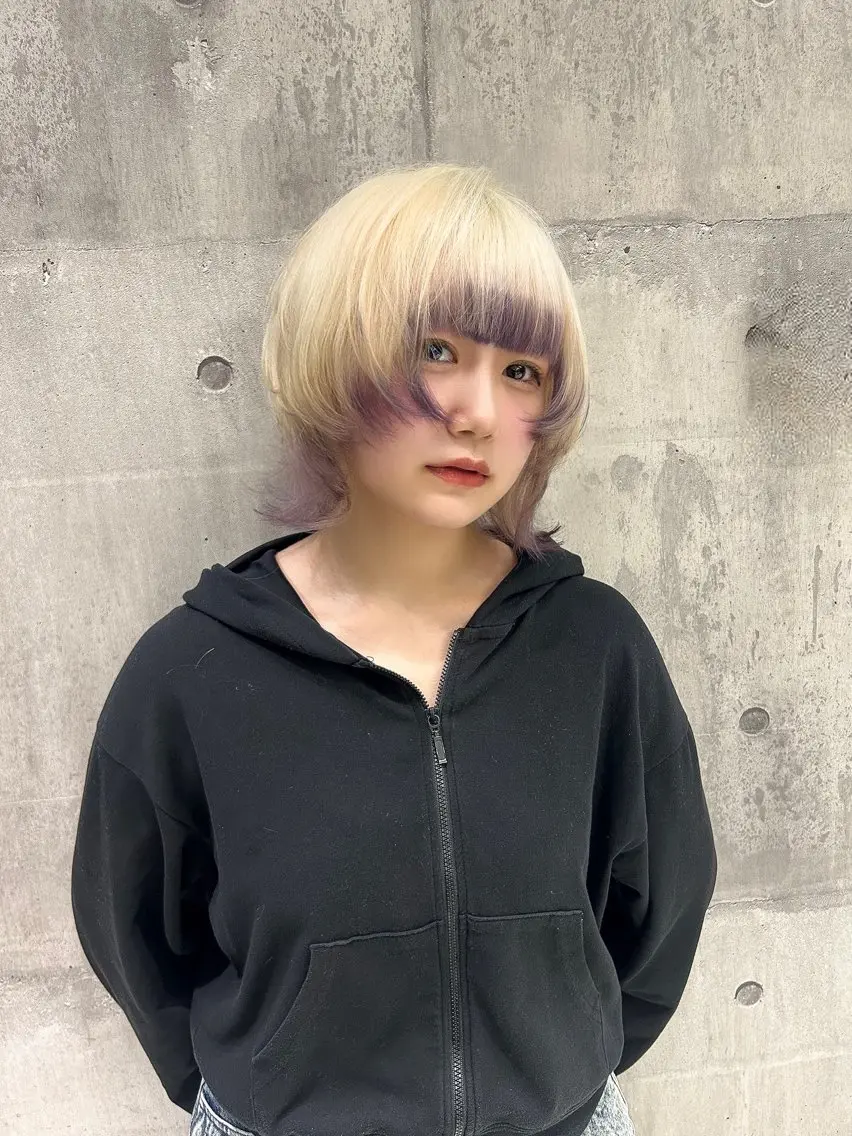 ショート カラー ブリーチ ケアブリーチ ダブルカラー ハイトーンカラー 縮毛矯正 ヘアカラー トリートメント ヘアセット 【縮毛矯正ブリーチ】 MANATO🌈のヘアスタイル