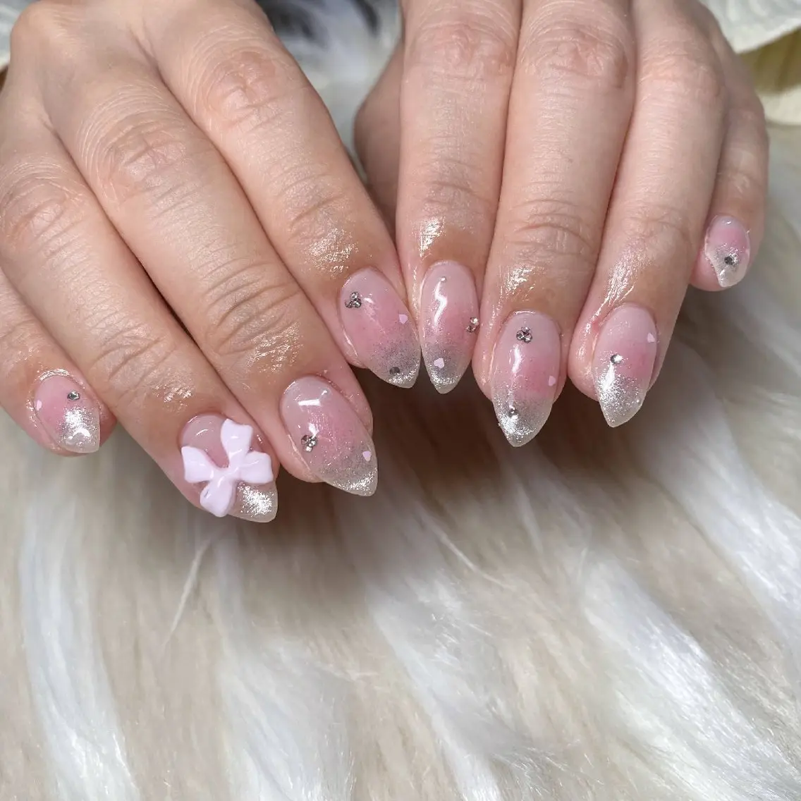 ネイル チークネイル フレンチネイル キラキラネイル 韓国ネイル マグネットネイル BelireMaa Nail&eyeのネイルデザイン