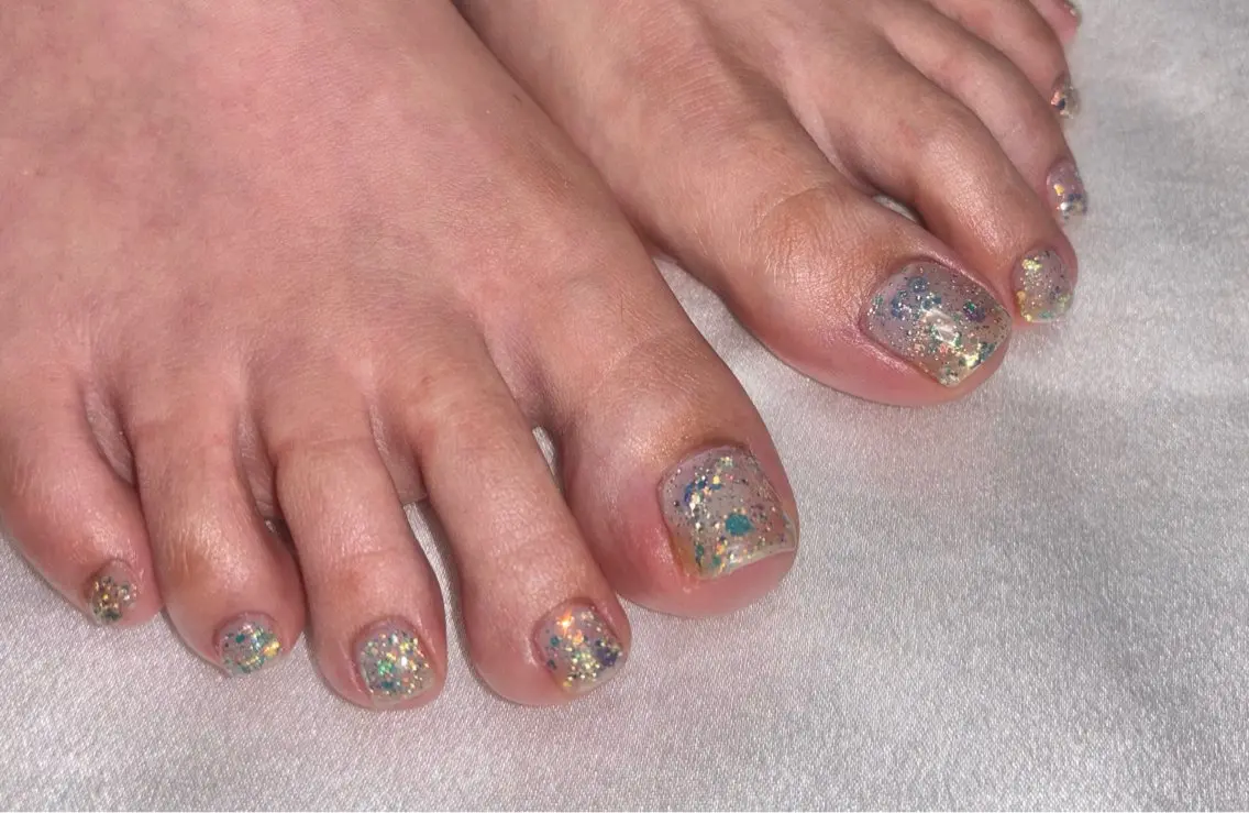 ネイル クリアネイル マグネットネイル 夏ネイル フットネイル BONNIE NAILのネイルデザイン