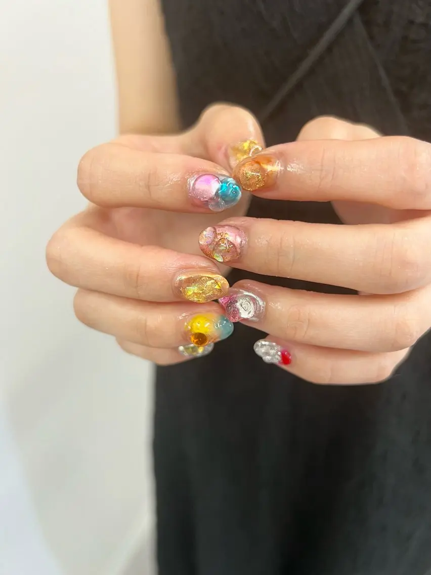 ネイル ジェルネイル マグネットネイル ミラーネイル ニュアンスネイル パラジェル Bana_ Nailのネイルデザイン