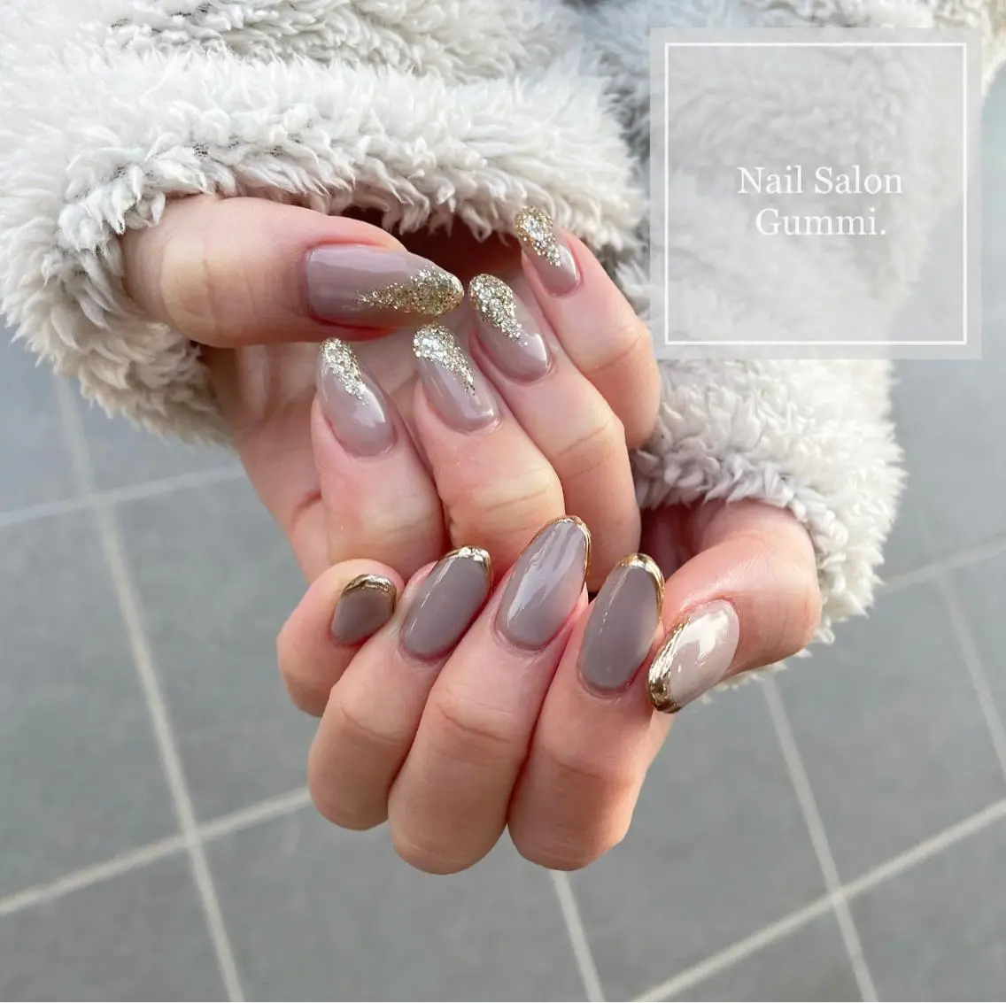 ネイル フレンチネイル キラキラネイル 韓国ネイル ラメ(グリッター) ミラーネイル Nail Salon Gummi.のネイルデザイン