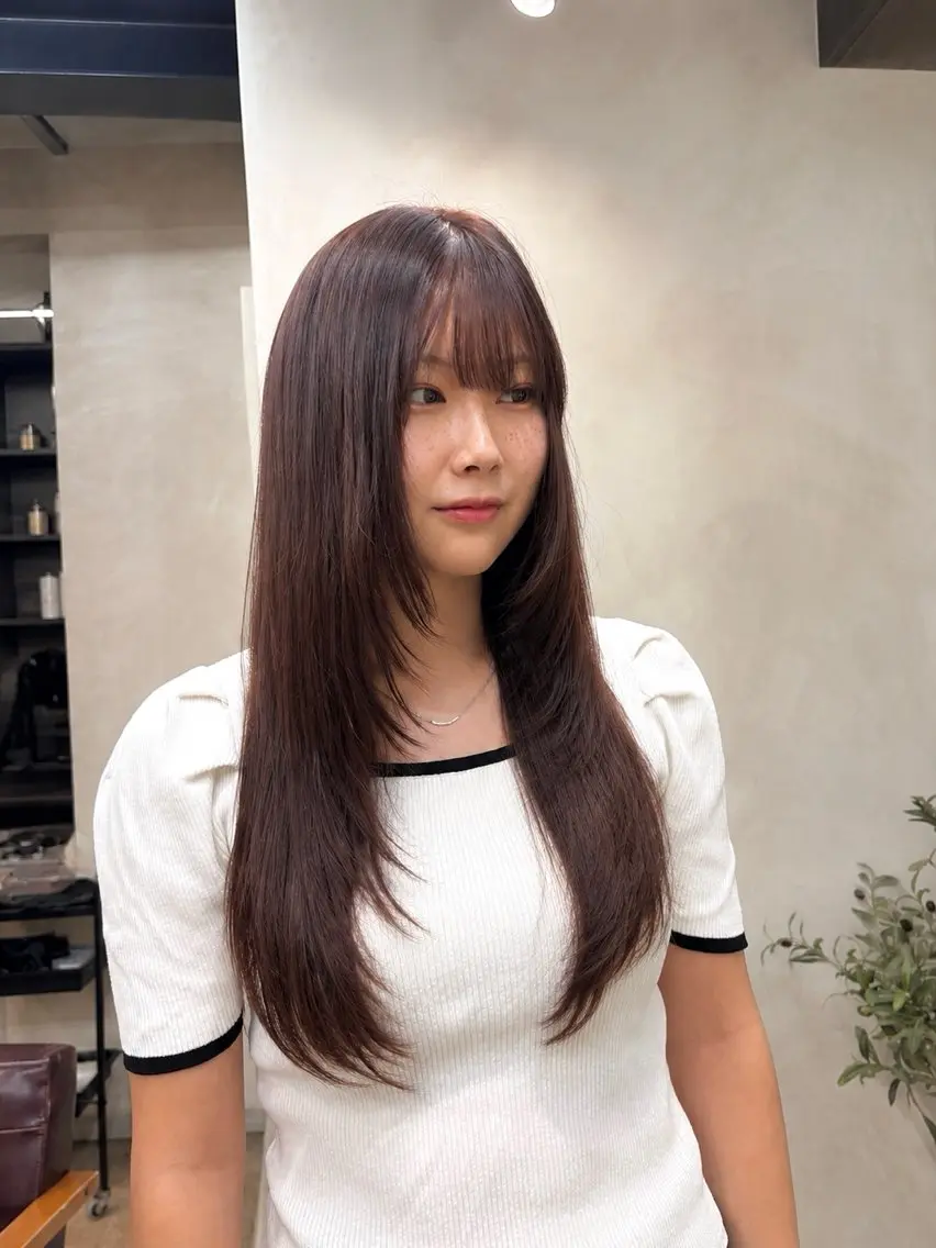 ロング 顔周りカット レイヤーカット 縮毛矯正 🫧ボブカット🫧 AYANAのヘアスタイル