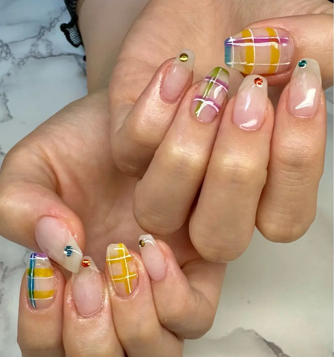 ネイル マグネットネイル ニュアンスネイル ワンカラーネイル 夏ネイル Mai’s nailのネイルデザイン
