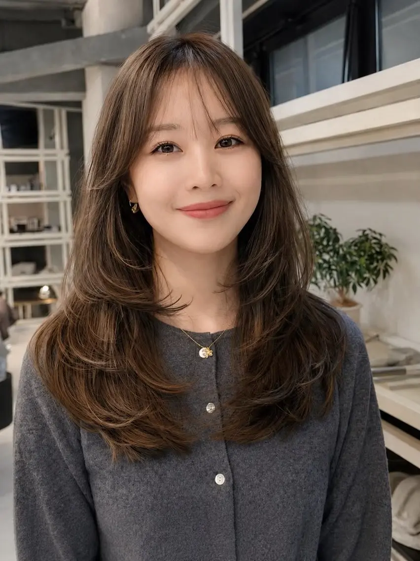 ロング カット ヘアカラー トリートメント 恵比寿結べるレイヤー 地毛風カラー大場のヘアスタイル