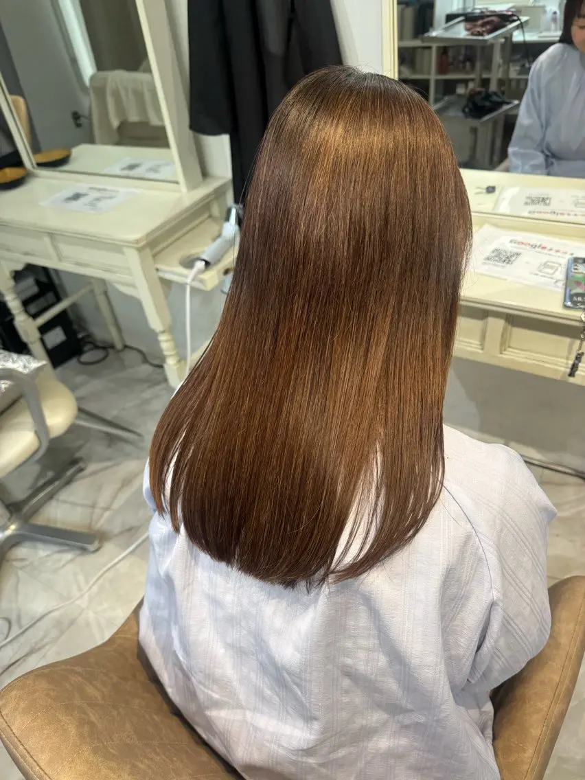 セミロング パーマ 酸性ストレート ストレートパーマ 11日◎髪質改善 misatoのヘアスタイル