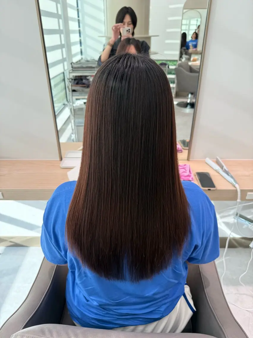 ロング パーマ カット 縮毛矯正 トリートメント 白髪率別白髪ぼかし /なおき/表参道のヘアスタイル