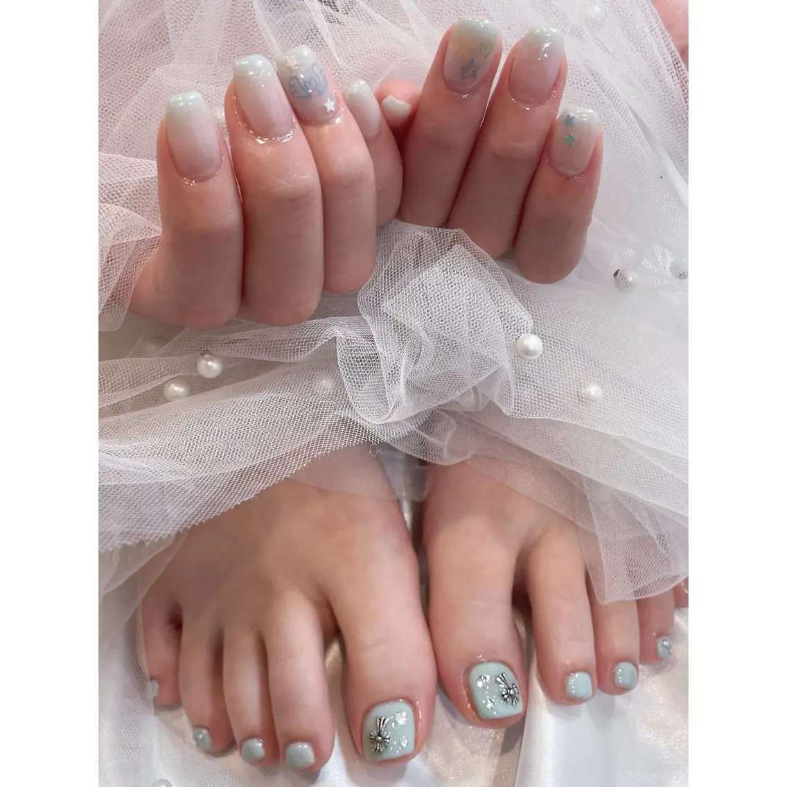 フットネイル持ち込みデザイン🫧💜の写真