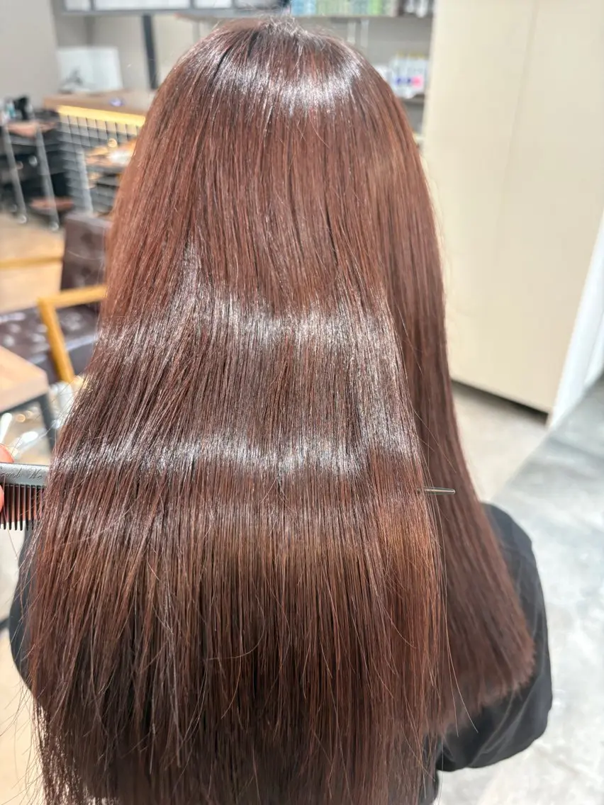 セミロング ピンクブラウン 髪質改善 ヘアカラー 💎艶髪／美髪特化 世麗💎のヘアスタイル