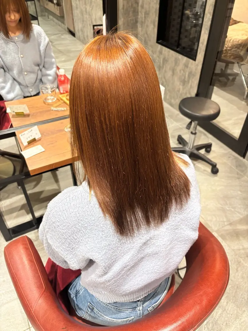 ミディアム 縮毛矯正 earth中野山店 西尾　乃朱のヘアスタイル