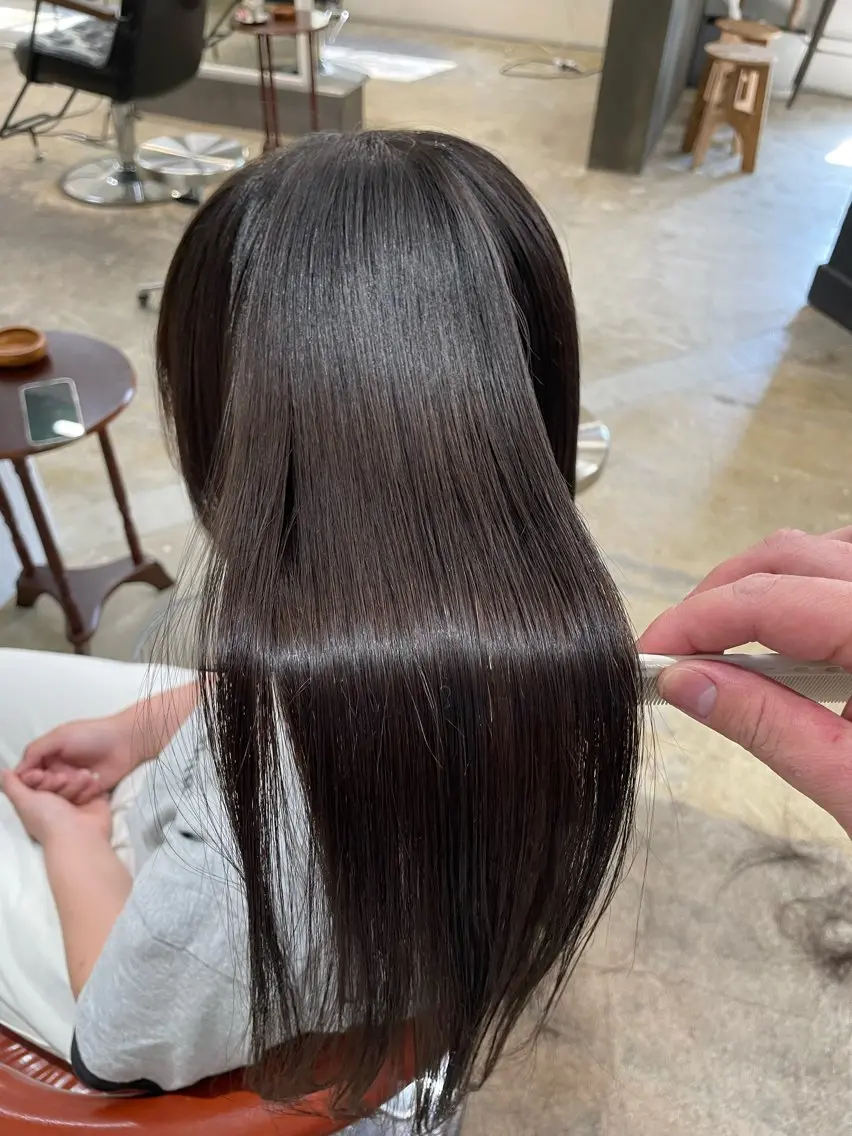 ロング 髪質改善 縮毛矯正 トリートメント 宮本 祥生のヘアスタイル