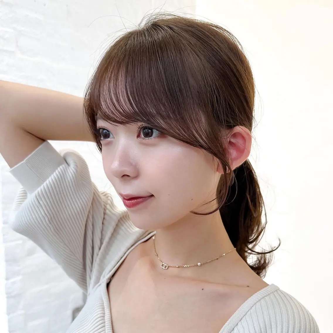 セミロング カラー ベージュカラー ブラウンカラー ブラウンベージュ くびれヘア 顔周りカット 顔周り/くびれヘア 韓国ヘア💕風間るなのヘアスタイル
