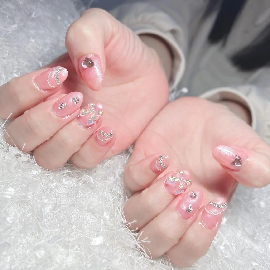 ネイル 長さ出し フレンチネイル ジェルネイル グラデーション 韓国ネイル ハンドネイル Nail&eye Belire 新宿のネイルデザイン