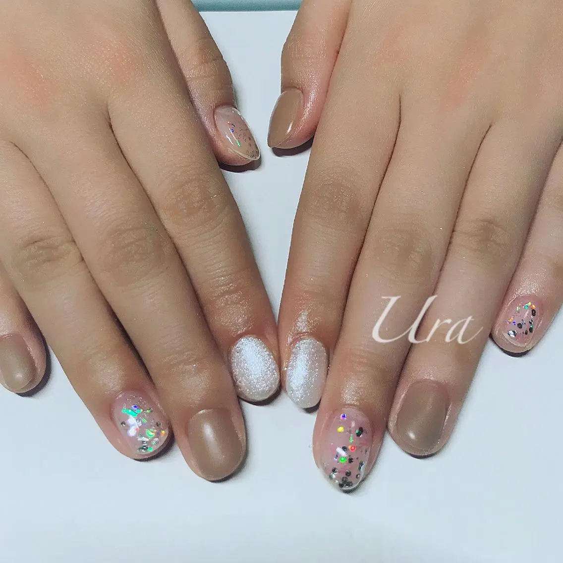 ネイル ラメ(グリッター) マットネイル UrakoNail 《nail》のネイルデザイン
