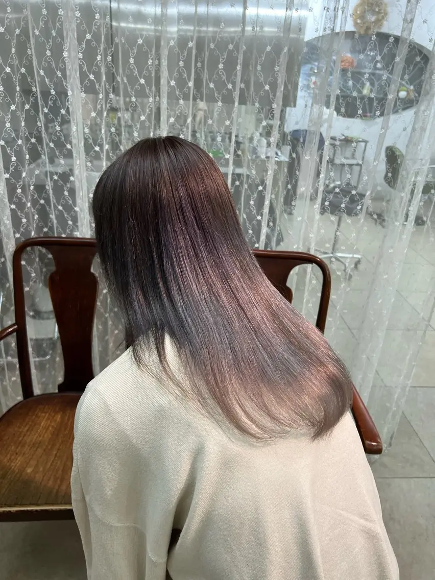 セミロング ハイライト ヘアカラー 野崎 海翔のヘアスタイル