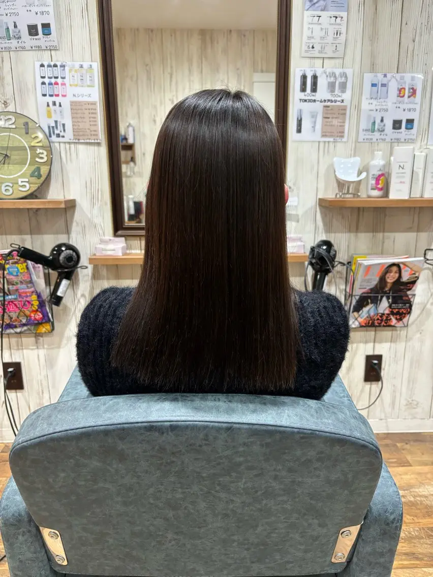 ロング 縮毛矯正 カット 縮毛矯正 トリートメント . Sakurakoのヘアスタイル