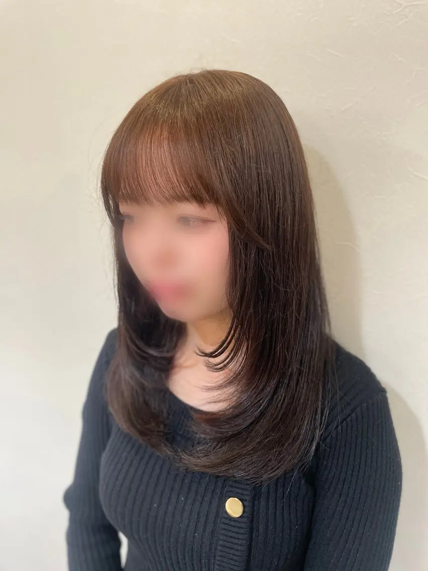 セミロング レイヤーカット カット ヘアカラー 大人ナチュラル🌿/ 鶴見区/高野亜湖のヘアスタイル