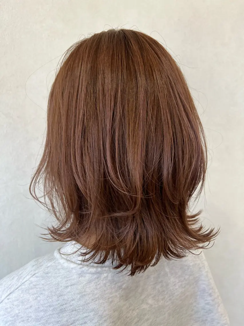 ミディアム くびれヘア カット ヘアカラー トリートメント ✨ナチュラル✨ 佐藤隆志のヘアスタイル