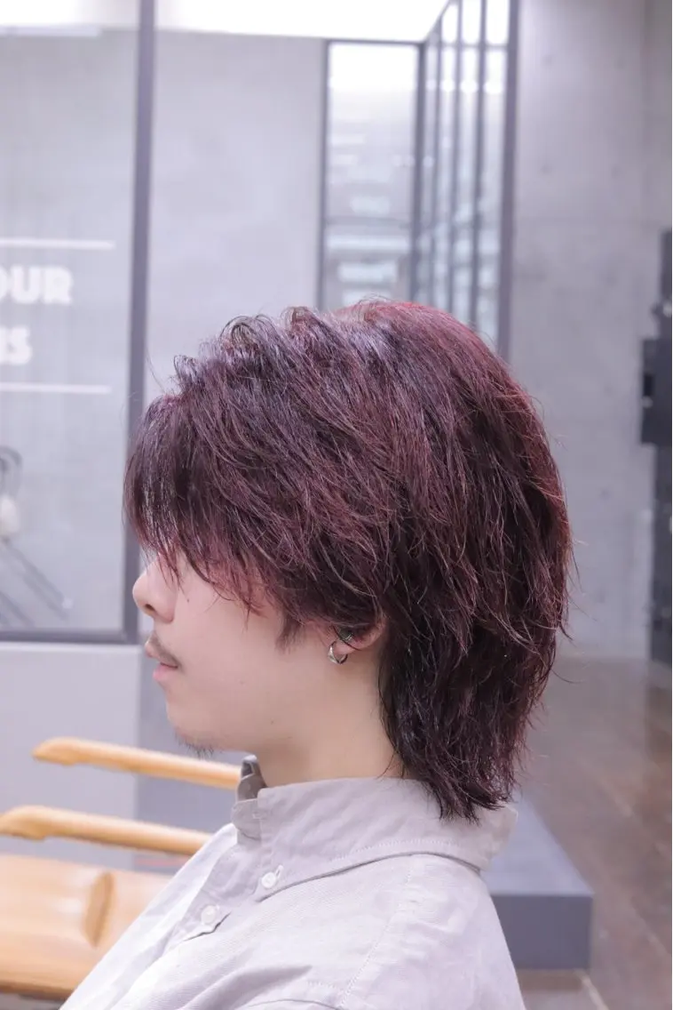ミディアム パーマ メンズ カット パーマ 山口 陽平のヘアスタイル