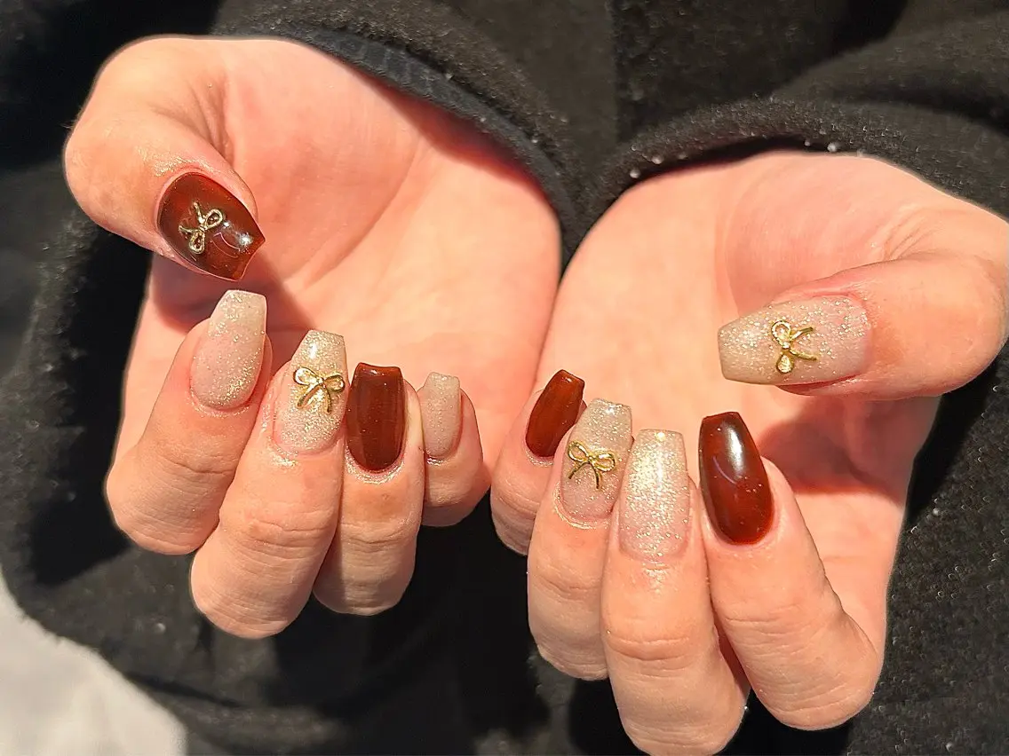 ネイル ボルドー フラッシュネイル 冬ネイル sol nailのネイルデザイン