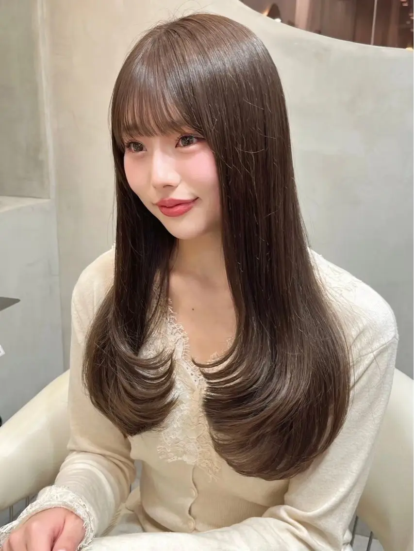 ロング カット ヘアカラー トリートメント 大宮🤍縮毛矯正 レイヤー🪽なるのヘアスタイル