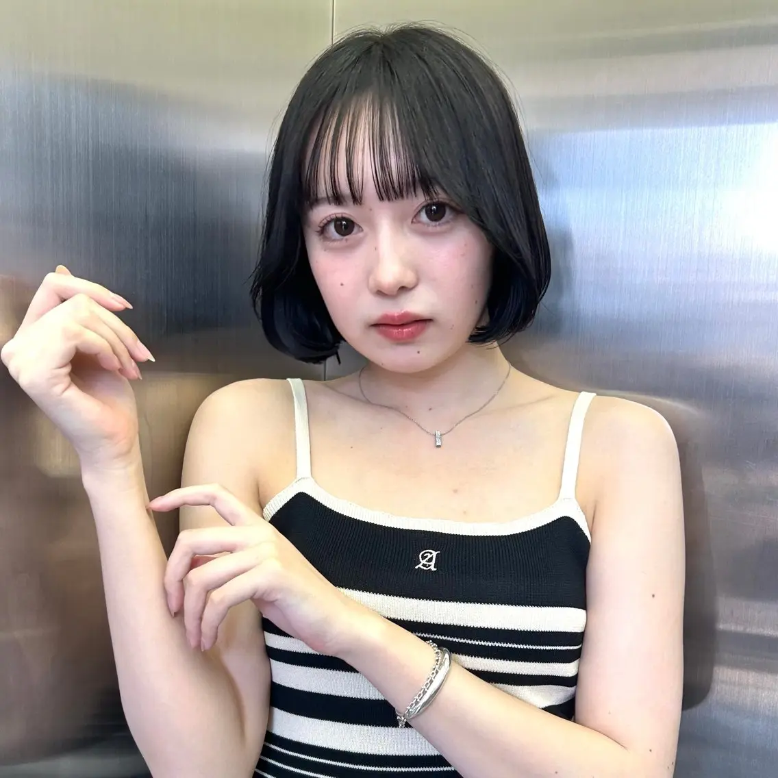 ミディアム カラー タンバルモリ 韓国風ヘア ボブ/くびれボブ/ 髪質改善/Ru-kaのヘアスタイル