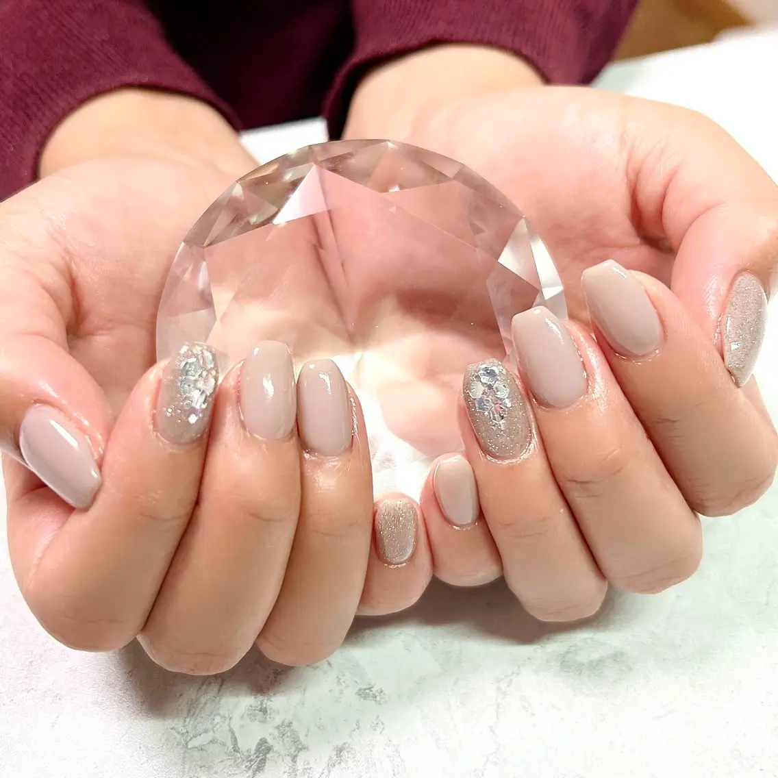 ネイル ラメ(グリッター) ワンカラーネイル private salon Reiのネイルデザイン