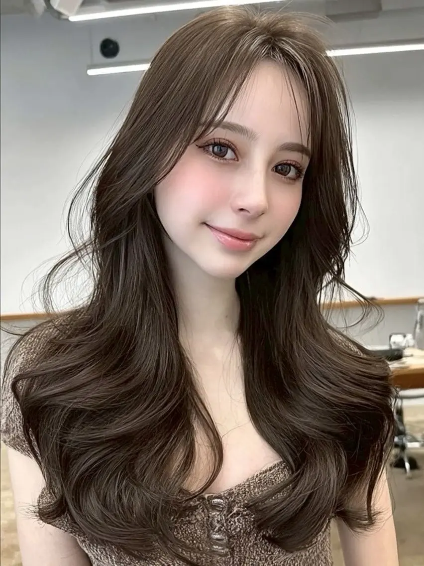 ロング カラー カット ヘアカラー トリートメント ✂️垢抜け/トレンド レイヤー/韓国/IRのヘアスタイル