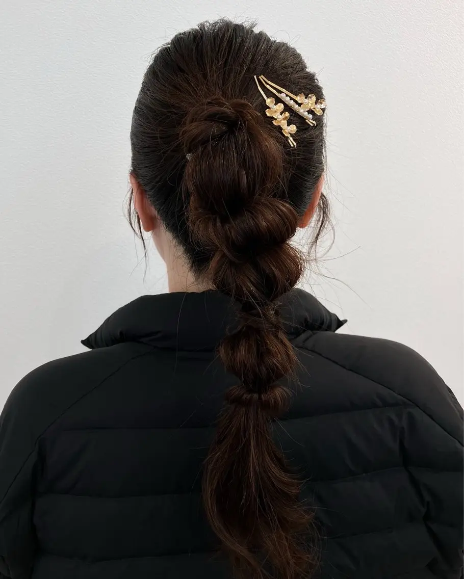 セミロング ヘアアレンジ 結婚式・ブライダル ヘアセット 浜田 希々香のヘアスタイル