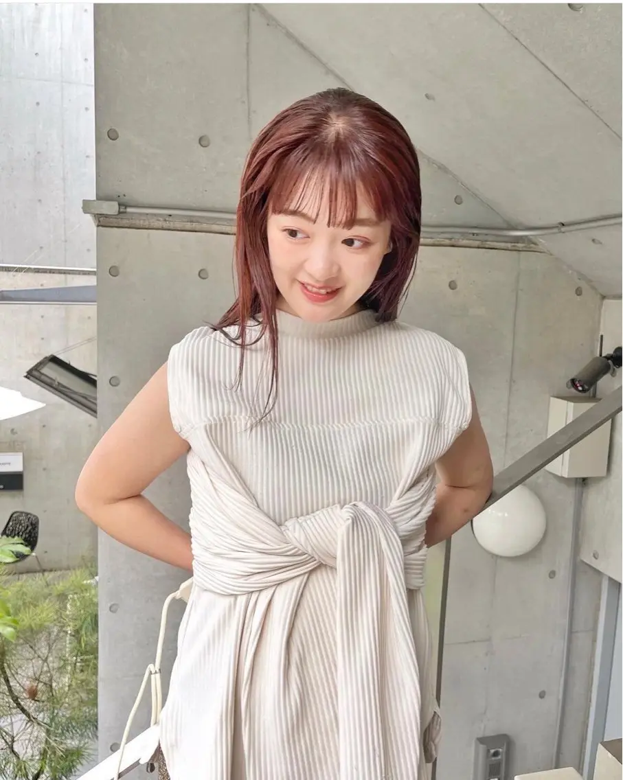 セミロング カラー カット ヘアカラー トリートメント 暖色カラー/ピンク カラー/HARUKAのヘアスタイル