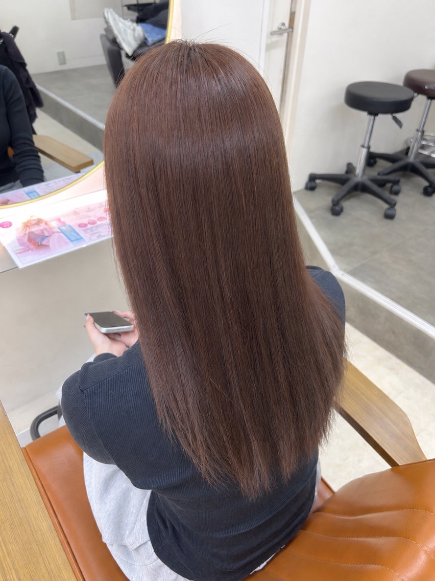 ロング カラー 大島溜冬ダブルカラー /ワンカラーのヘアスタイル