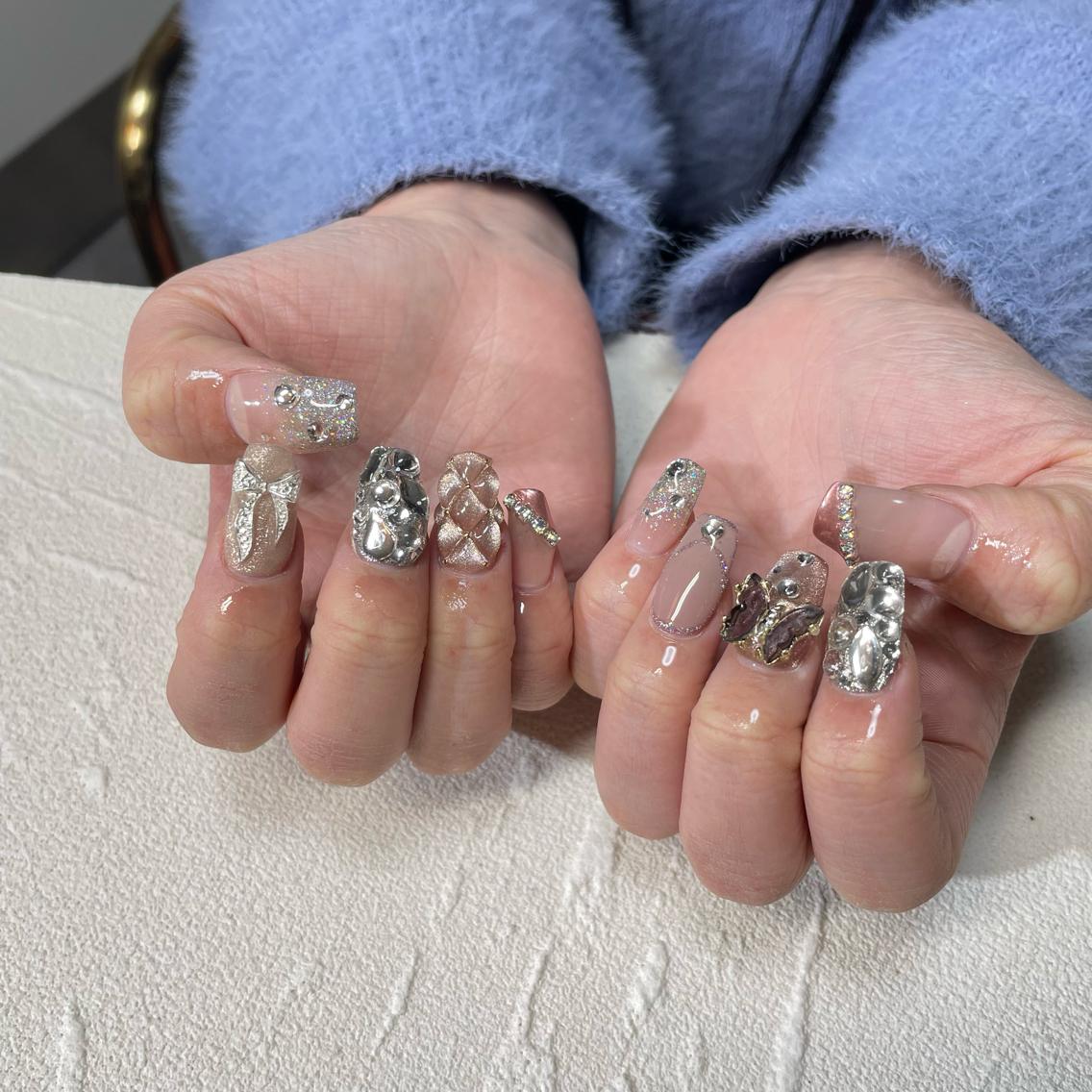 ネイル リボン ハンドネイル Nail Salon Aleumのネイルデザイン