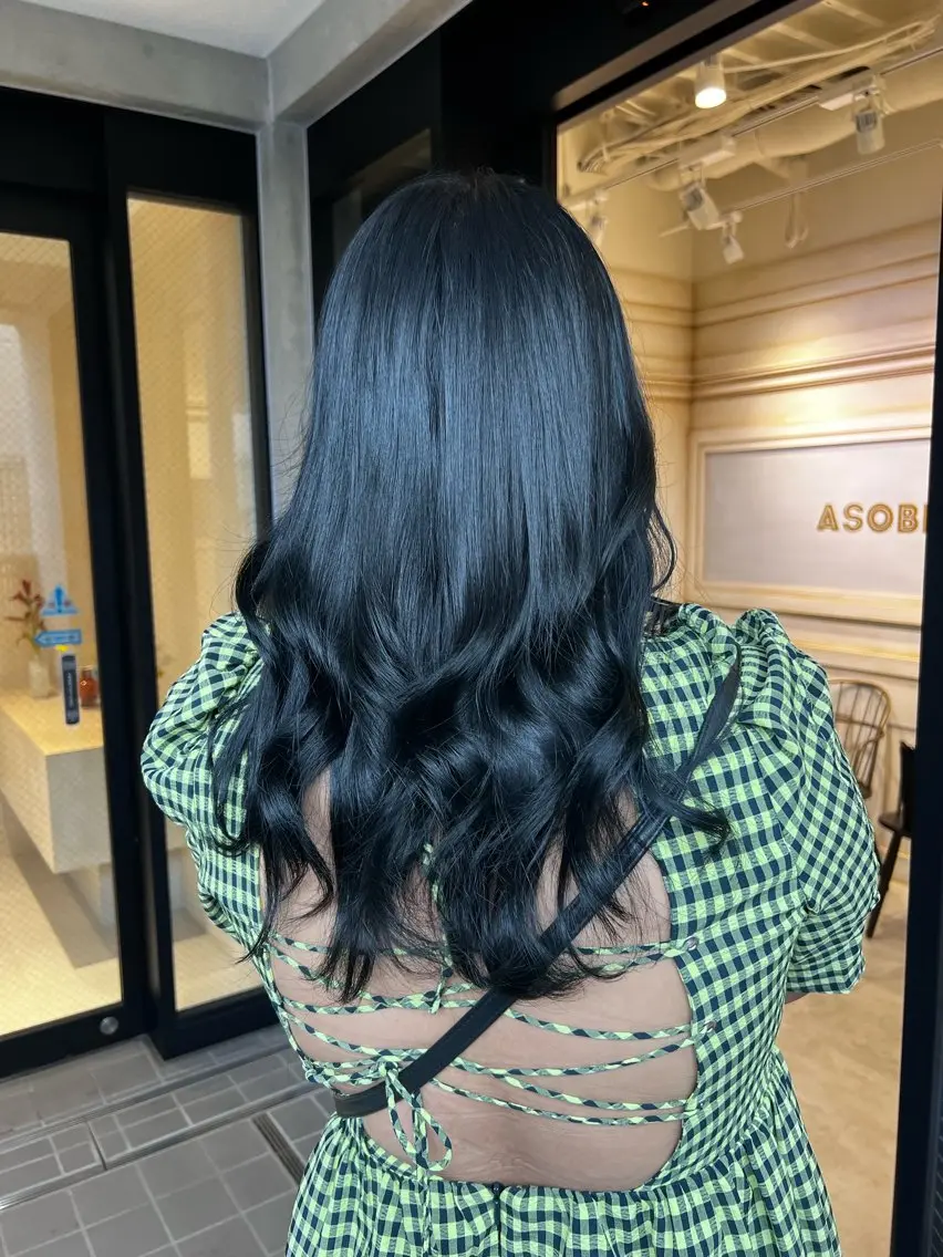 ロング カット ヘアカラー トリートメント ブリーチなし/カラー 専門店ASOBIのヘアスタイル