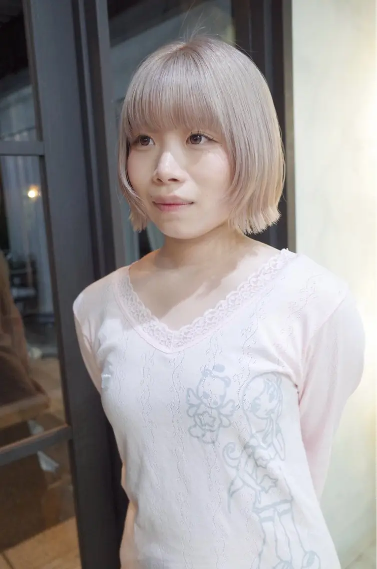 ショート カラー ハイトーンカラー ボブ 京都/カラー/松野 翔のヘアスタイル