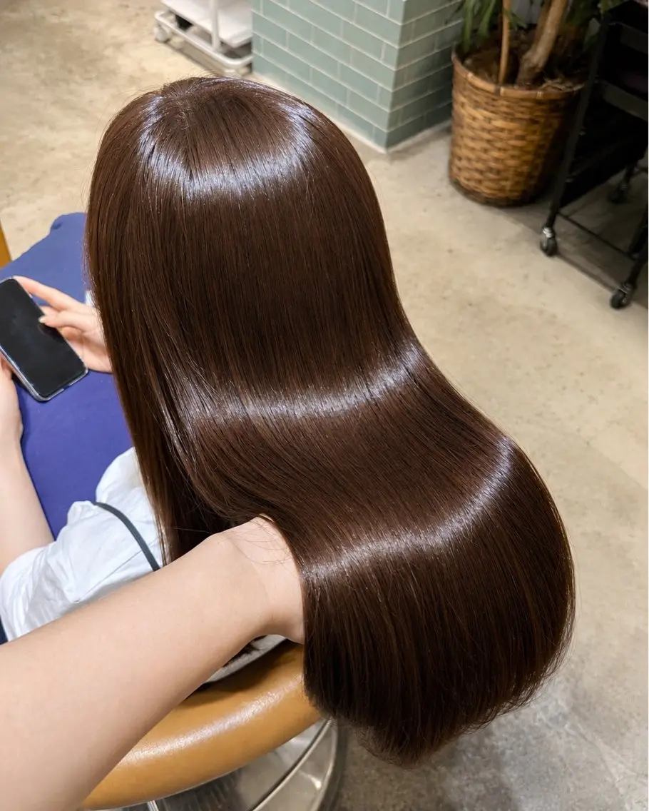 ロング カット 縮毛矯正 トリートメント 縮毛矯正/レイヤー 💎やまもとちひろのヘアスタイル