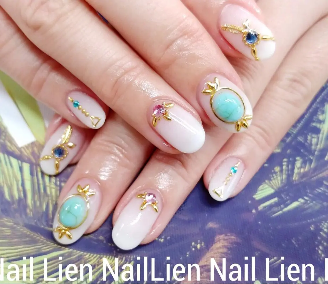 ネイル 大理石ネイル(マーブル) ストーンネイル Nail lieNのネイルデザイン